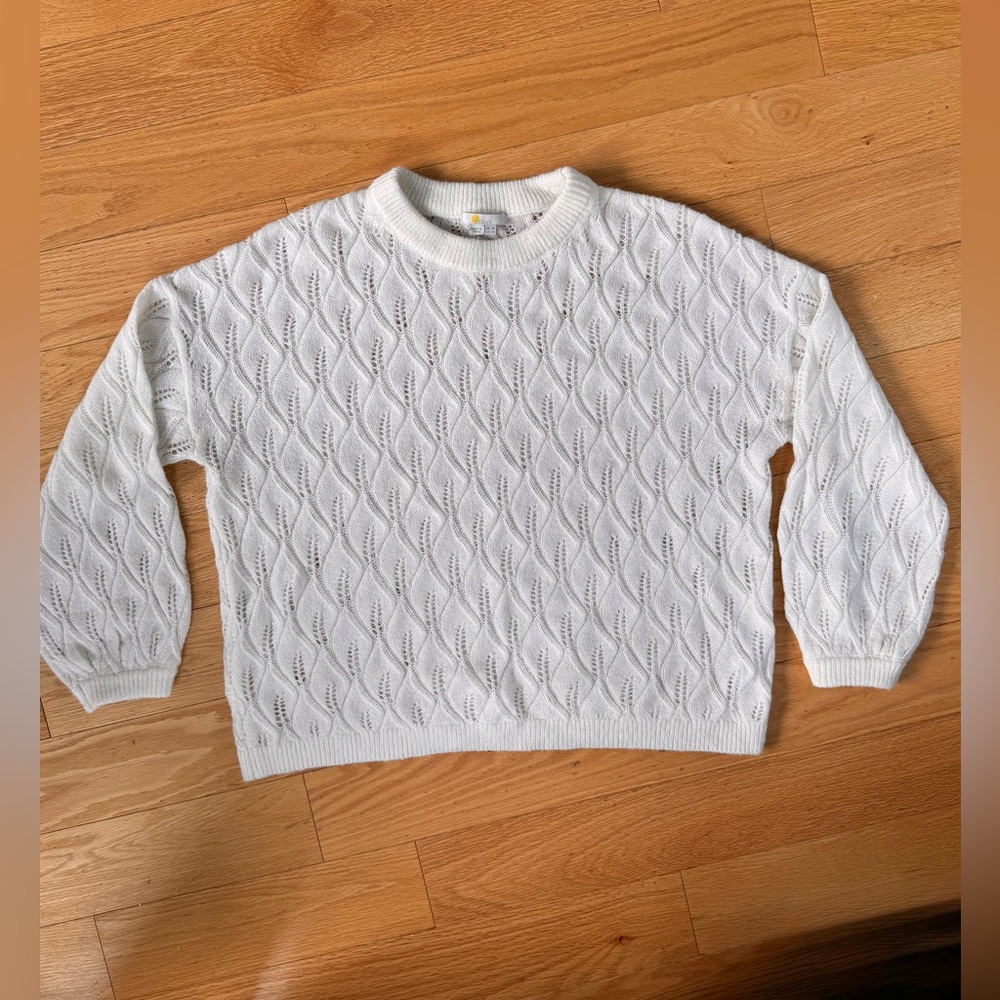 Women’ Boden Size 14 Pointelle Fluffy Cable Knit Sweater